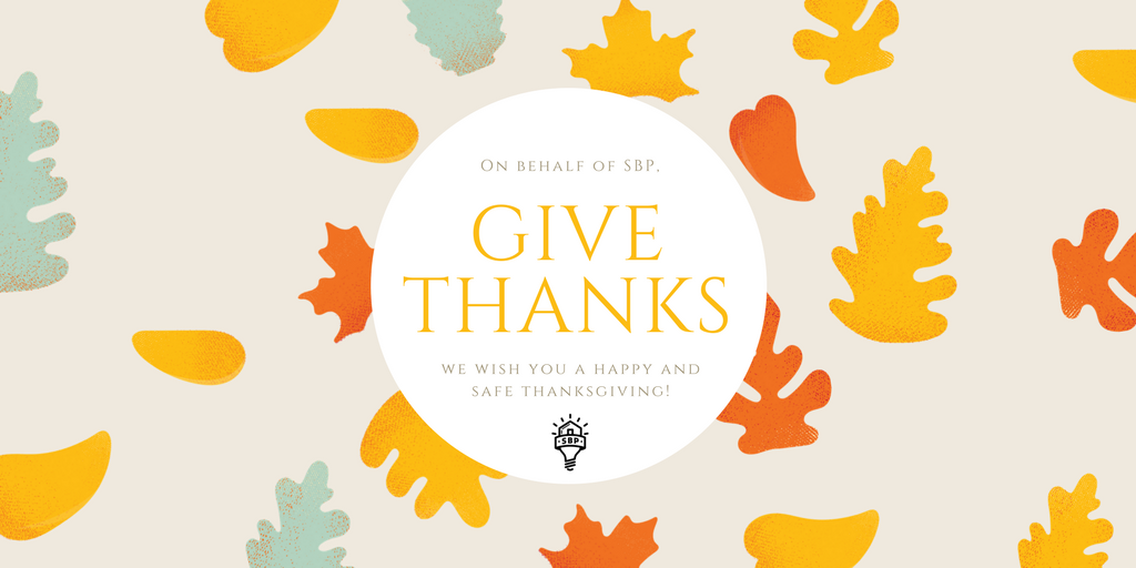 SBPLiz's tweet photo. Happy #Thanksgiving from the team at @SBPUSA! https://t.co/KrGs997dKB