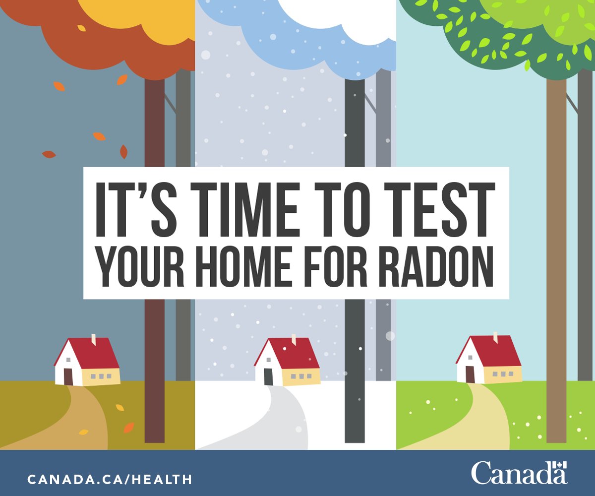 GovCanHealth's tweet photo. The best time to test for #radon is in the fall or winter. Learn more here: 
https://t.co/FCseIKlRjo https://t.co/wT0FquXi8O