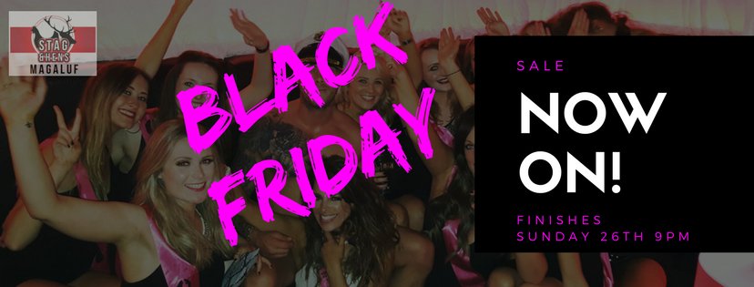 STAG AND HENS BLACK FRIDAY DEAL IS NOW LIVE!! #stagdo #hendo #blackfriday #magaluf2018 #magaluf #magalluf
ow.ly/x3Kn30gMlws