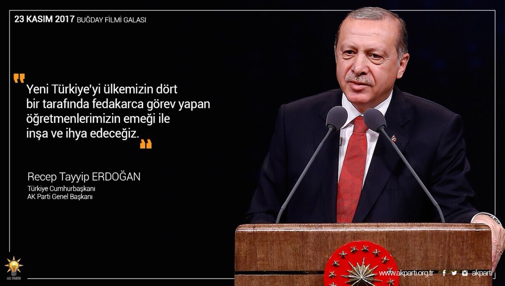 Akparti's tweet photo. "Yeni Türkiye’yi fedakarca görev yapan öğretmenlerimizin emeği ile inşa edeceğiz." https://t.co/qavCWqv4N0 https://t.co/Tm1GnigVEb