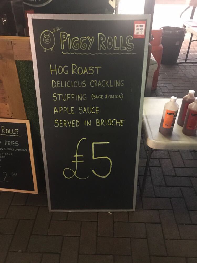 PiggyRolls's tweet photo. Hog roast naps going down a storm at #Epsom Christmas light switch on! Get one while you can! #hogroast #surrey https://t.co/G6fVzuqfVM