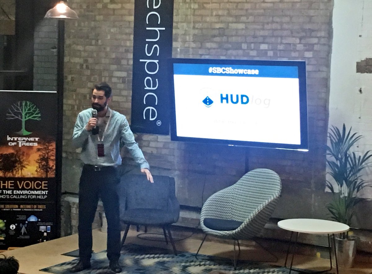 sbcIoT's tweet photo. First up to present their work it’s @hud_log - smarter driving for better fleets. #SBCShowcase https://t.co/MckggHmJLM