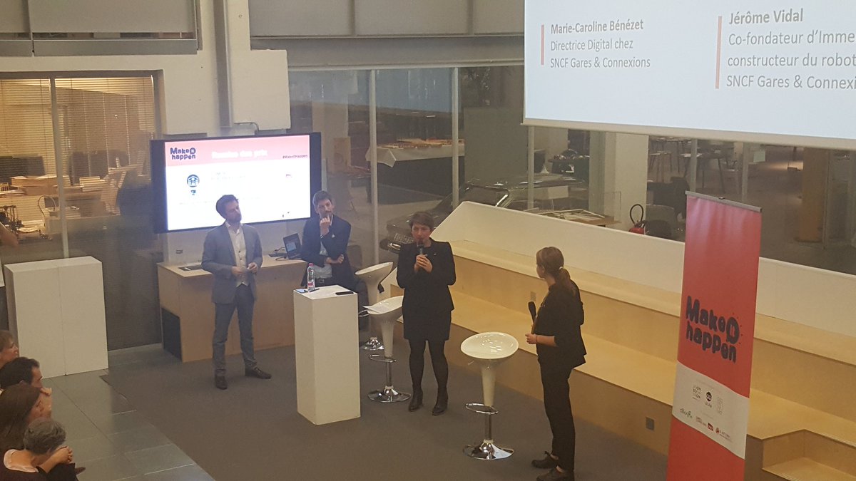 Et l'#innovation qui remporte le prix "Confort &amp; Espaces publics" de SNCF Gares &amp; Connexions (<a href="/ConnectGares/">SNCF Gares & Connexions</a>) est... Borne to Recycle ! Il s'agit d'une borne de collecte pour recycler les mégots de cigarette.
#MakeItHappen (cc <a href="/GreenMinders/">GreenMinded ♻</a>)