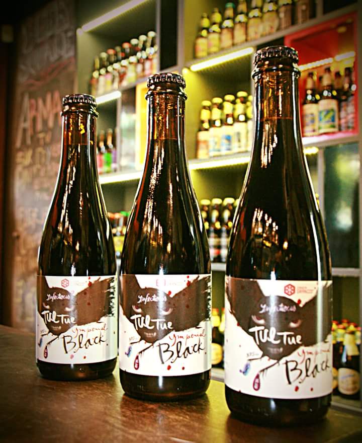 TUE TUE Infectious de <a href="/CervezasGranizo/">Cervecería Granizo</a> una cerveza IMPERIAL BLACK fermentada y madurada en barricas de Carmenere, ganadora de medalla de Oro en Copa Cervezas de America 2017. Disponible en Beer Square (Av Apoquindo 4900)