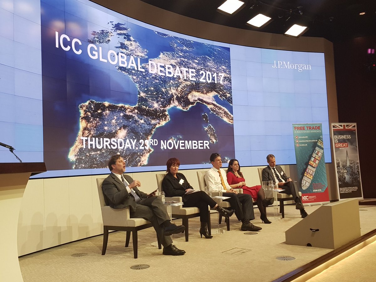 chrisouthworth's tweet photo. Wow! What a panel for the ICC Global Debate 2017. Top line up of world experts talking #Digital #trade @b20 @wto #MC11 @iccwboUK https://t.co/iOXgGmqeSO