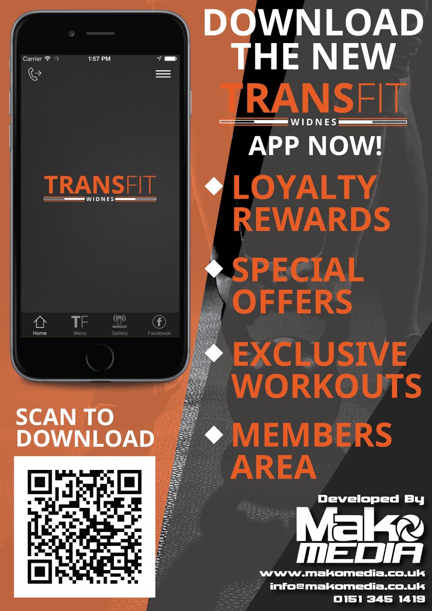 We’re pleased to announce that our latest #mobileapp is now live for customers of our newest client - <a href="/TransfitWidnes/">TransFIT Widnes</a>. 

Download on android + iOS devices and see how these guys can help you #getinshape, #loseweight + #keepfit!

appmc2.net/apphome?appid=…