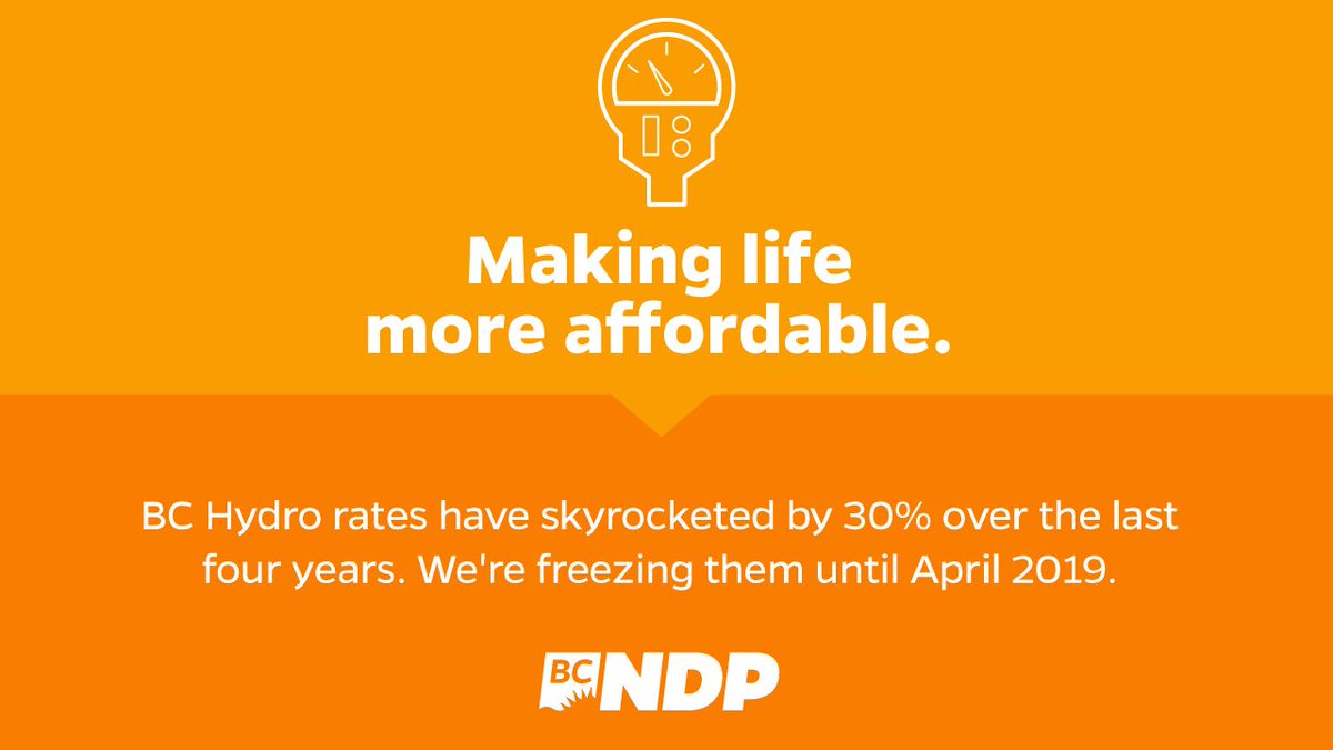 bcndp's tweet image. After years of escalating electricity costs, British Columbians deserve a break on their bills.