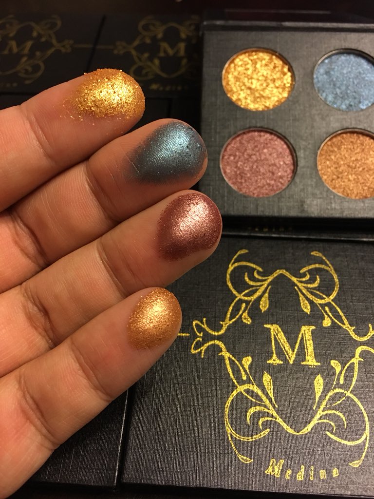NotReallyMedina's tweet photo. @HK_Cosmetics @PoisedKween https://t.co/e3nXk4wH1N

Small but Super new makeup line
Self made eyeshadow palette! 
Made by POC for POC 🤗💖
Used code “ROYALTY” for a lil discount https://t.co/fFNXRiPTdL