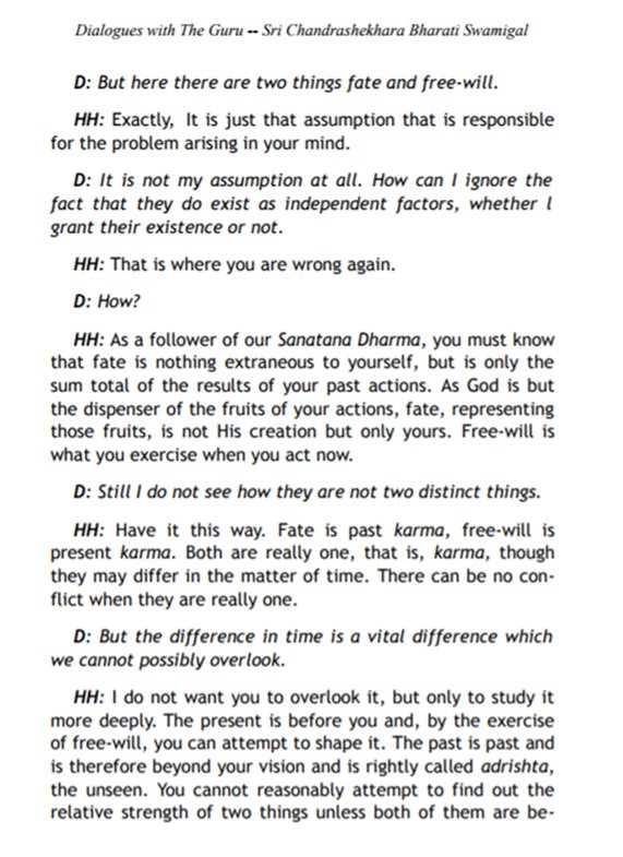 Karma does not encourage fatalism. On the contrary, it gives a framework through which one can make sense of one's circumstances and yet exert effort to forge ahead.