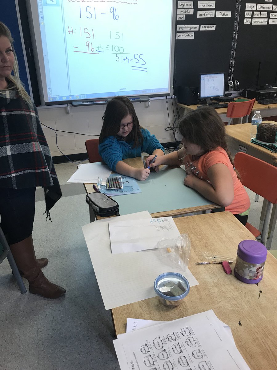prattmath's tweet photo. Great Math classes happening at MGS today - Gr. 5/6 and 4/5 participating in a variety of activities where they were learning how to subtract by adjusting one of the numbers in the question to make the problem easier to solve. Great work students and staff! https://t.co/ZKw8Dm5FVT