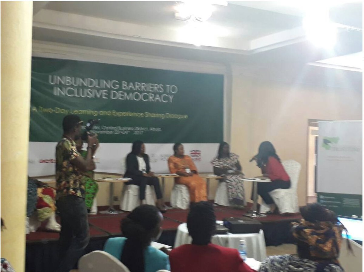 GTUnit's tweet photo. Gender Technical Unit (GTU) was live at the Day 1 of the 2-Day Learning and Experience Sharing Dialogue by @womenfundng. Theme: “Unbundling Barriers to Inclusive Democracy”. This was aimed at enhancing Women's participation in Politics and Governance. https://t.co/EXCFUe3qEL