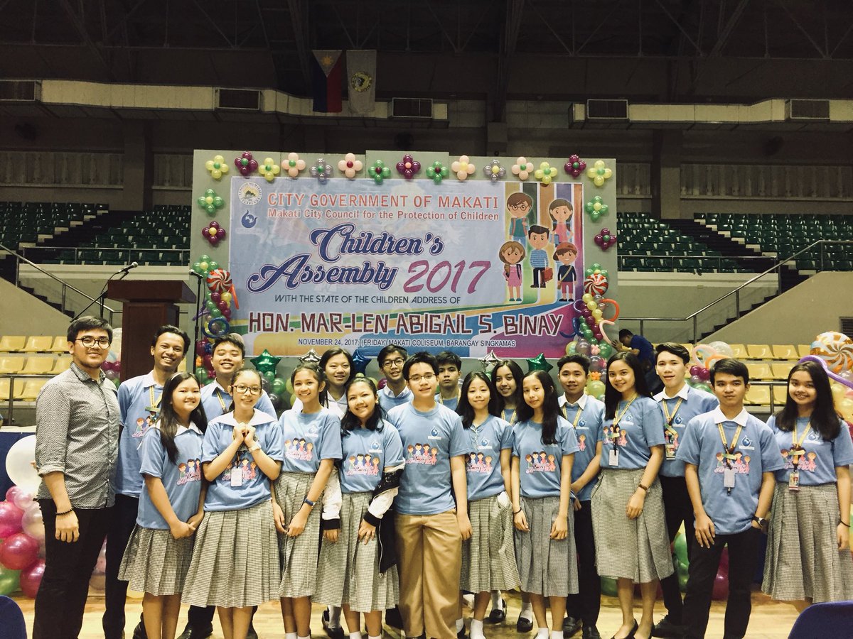 SSGOnIine's tweet photo. November 24, 2017

The Supreme Student Government (SSG) Officers, together with the Supreme Pupil Government (SPG), is currently at the Children’s Assembly with the State of the Children Address (SOCA) of Hon. Mar-Len Abigail S. Binay at the Makati Coliseum. https://t.co/0MX5cxS7VU