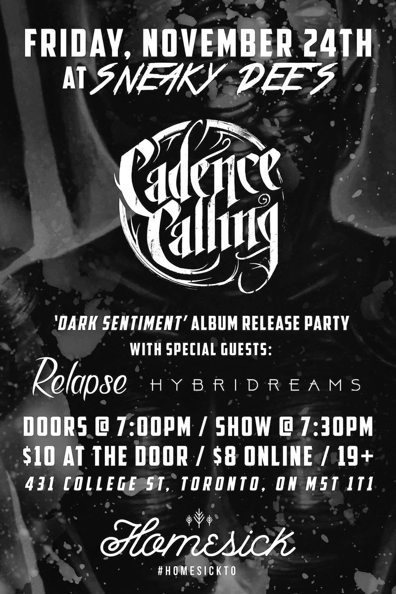 cadencecalling's tweet photo. Tomorrow is a busy day for us! New EP coming out along with this show. Make sure you're there, you do not want to miss this party🤘 https://t.co/BbJo7HKXv6
