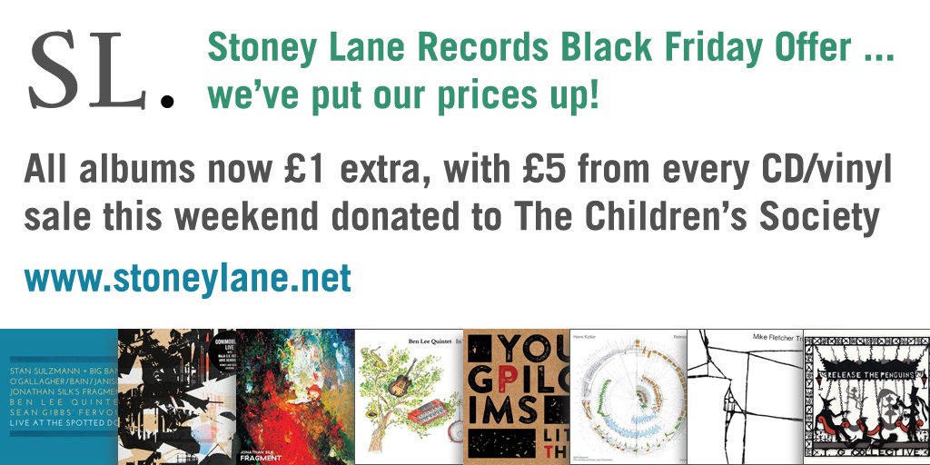 stoneylane's tweet image. #BlackFridayDeals - all of our albums are now £1 extra, with £5 from each CD/vinyl sale donated to the brilliant work of the @childrensociety all weekend ... emporium.stoneylane.net