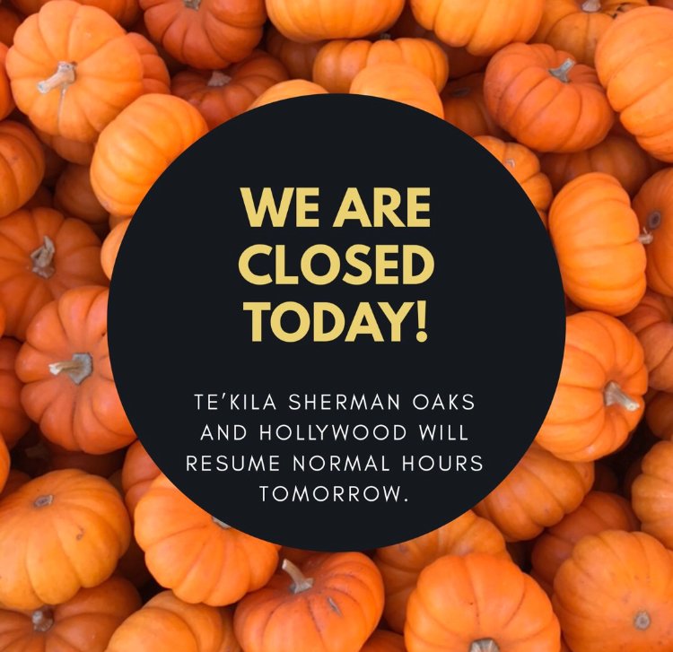 OnlyAtTeKila's tweet photo. We are closed today in honor of Thanksgiving but will resume normal business hours tomorrow. Wishing you a day filled with love, family, friends and great food! https://t.co/WpFmhHQgH9