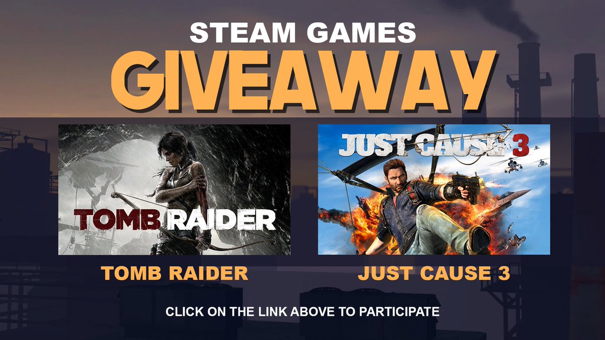 #Giveaway 2 GAMES ON STEAM. #JUSTCAUSE 3 and #TOMBRAIDER 2013.. ENTER HERE >>> goo.gl/rEZyRv