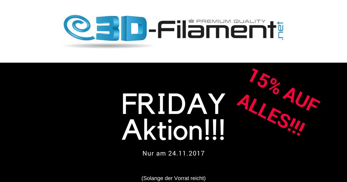 ‼️Satte 15% Rabatt auf Alles!💰Jetzt Premium Filamente bestellen und Geld sparen!💲Versandkostenfreier Versand ab 50€ innerhalb Deutschlands!!! #friday #3d #3dp #filament #fillamentum #formfutura ‼️➡️➡️ Sparen Sie drauf los!!! ⬅️⬅️ 3d-filament.net