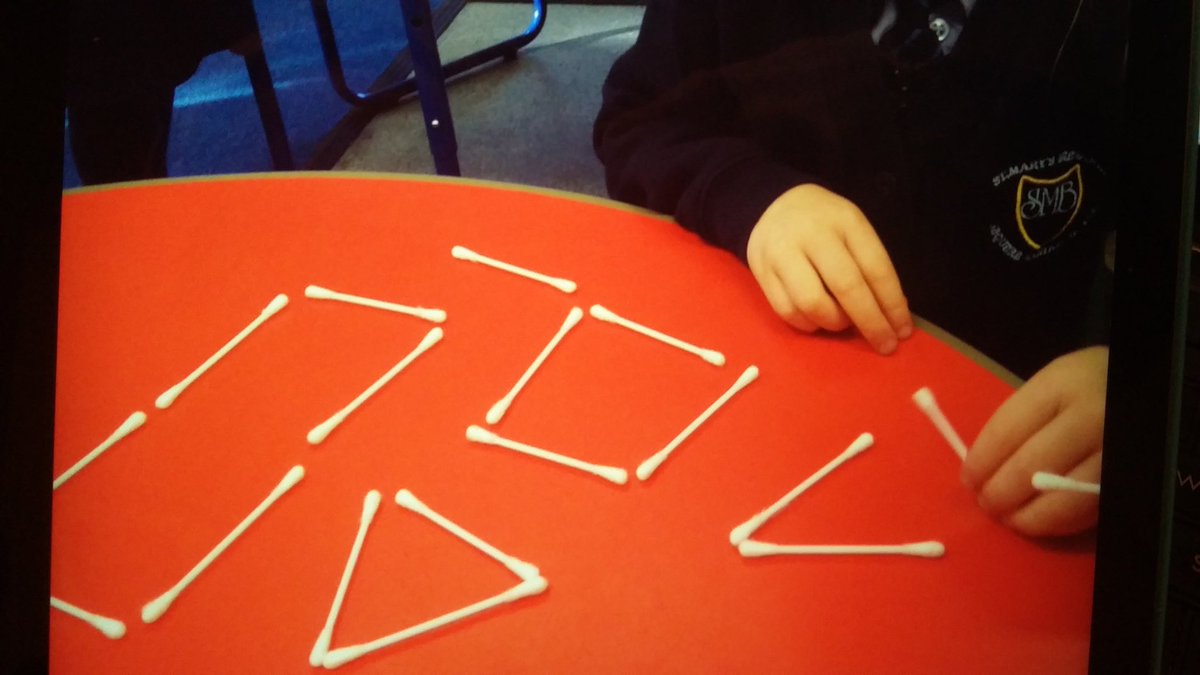 Reception children have been reasoning about 2d shapes-explaining which shapes they couldn't make and explaining why. <a href="/BrewoodStMarys/">St Mary's Brewood</a>