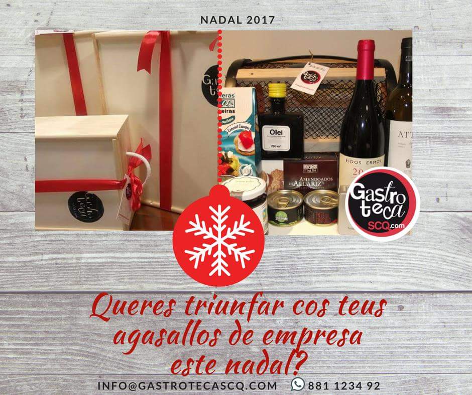 🎯Temos os agasallos ideais para sorprender ✅, emocionar ✅,  agradecer, 🎄ilusionar ✅ fidelizar ..

⭕ innovador, asequible, Galego: falamos? 
info@gastrotecascq.com  881 1234 92 
#agasalloGourmet #nadalGalego #empresa