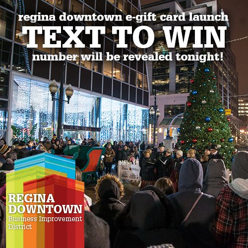 ReginaDowntown's tweet photo. FYI: We'll be officially launching our Regina Downtown e-gift card program (through @AnyCardCanada) at the event tonight. 

If you plan on joining us, listen for the word and phone # and you'll be entered to win up to $100 in e-gift cards! *no fee to enter* https://t.co/Ftqd9vkRVQ