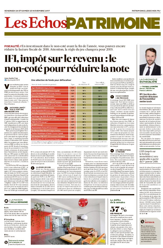 APICAP_Invest's tweet photo. Retrouvez le #FIPDOM PME974 n5 en une des @EchosPatrimoine de demain. Le meilleur moyen d’investir à la #Reunion et dans les #DOMCOM #ApicapReunion @LesEchos https://t.co/iXFkn0wXZm