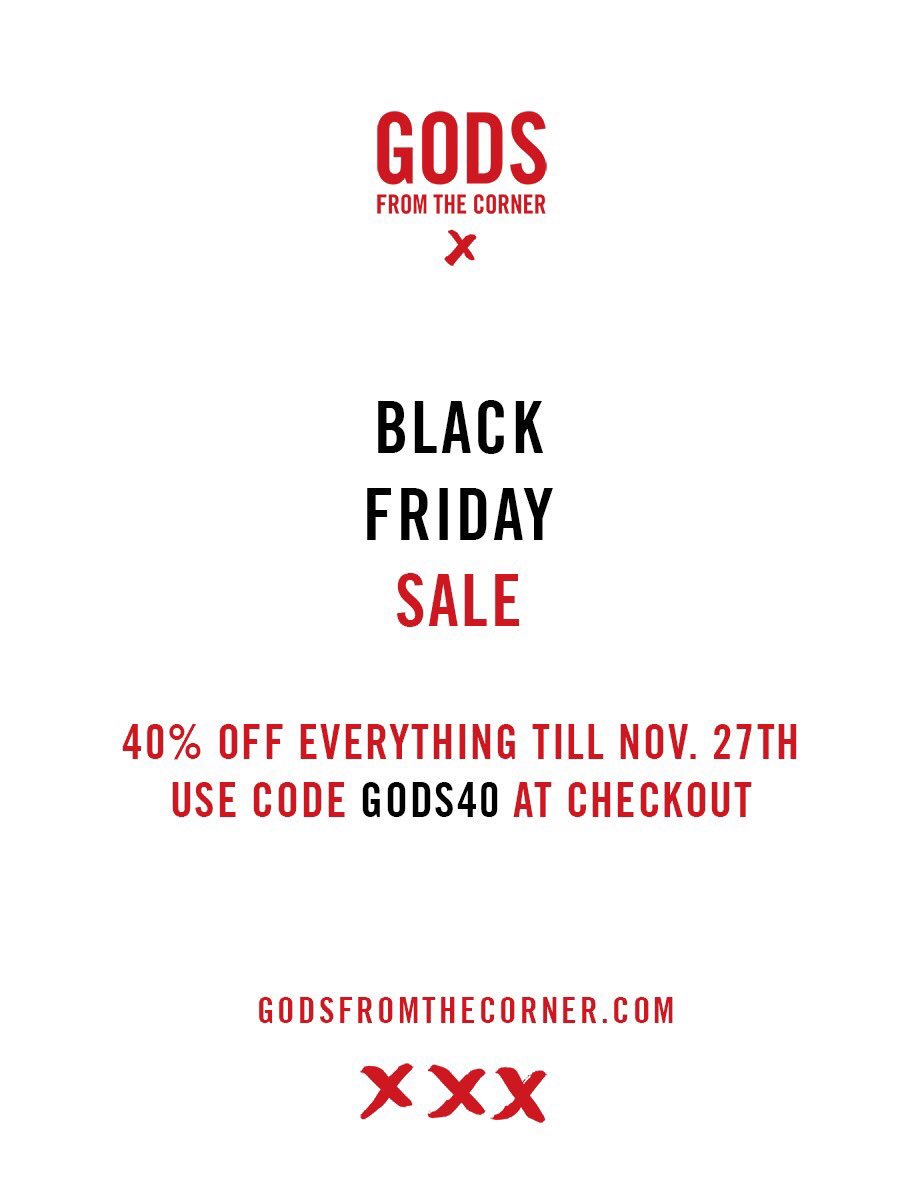 godsFTC's tweet photo. BLACK FRIDAY SALES. 40% OFF EVERYTHING TILL MONDAY

https://t.co/z23RPTTqnX
❌❌❌ https://t.co/rT6UaHH48T