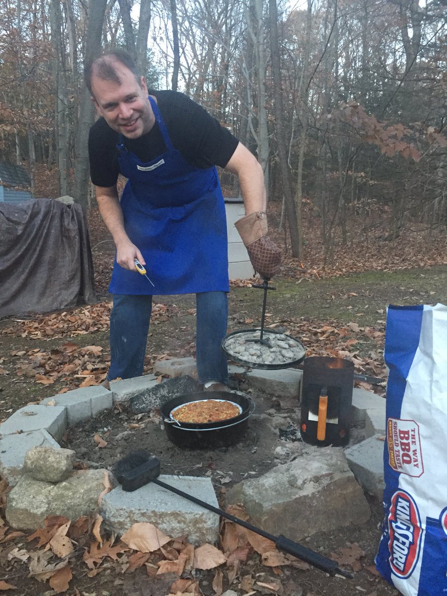 dnlabell's tweet photo. When your oven dies right before Thanksgiving, you do your stuffing #Campsgiving style. @krh020 https://t.co/ngvip9BDkv