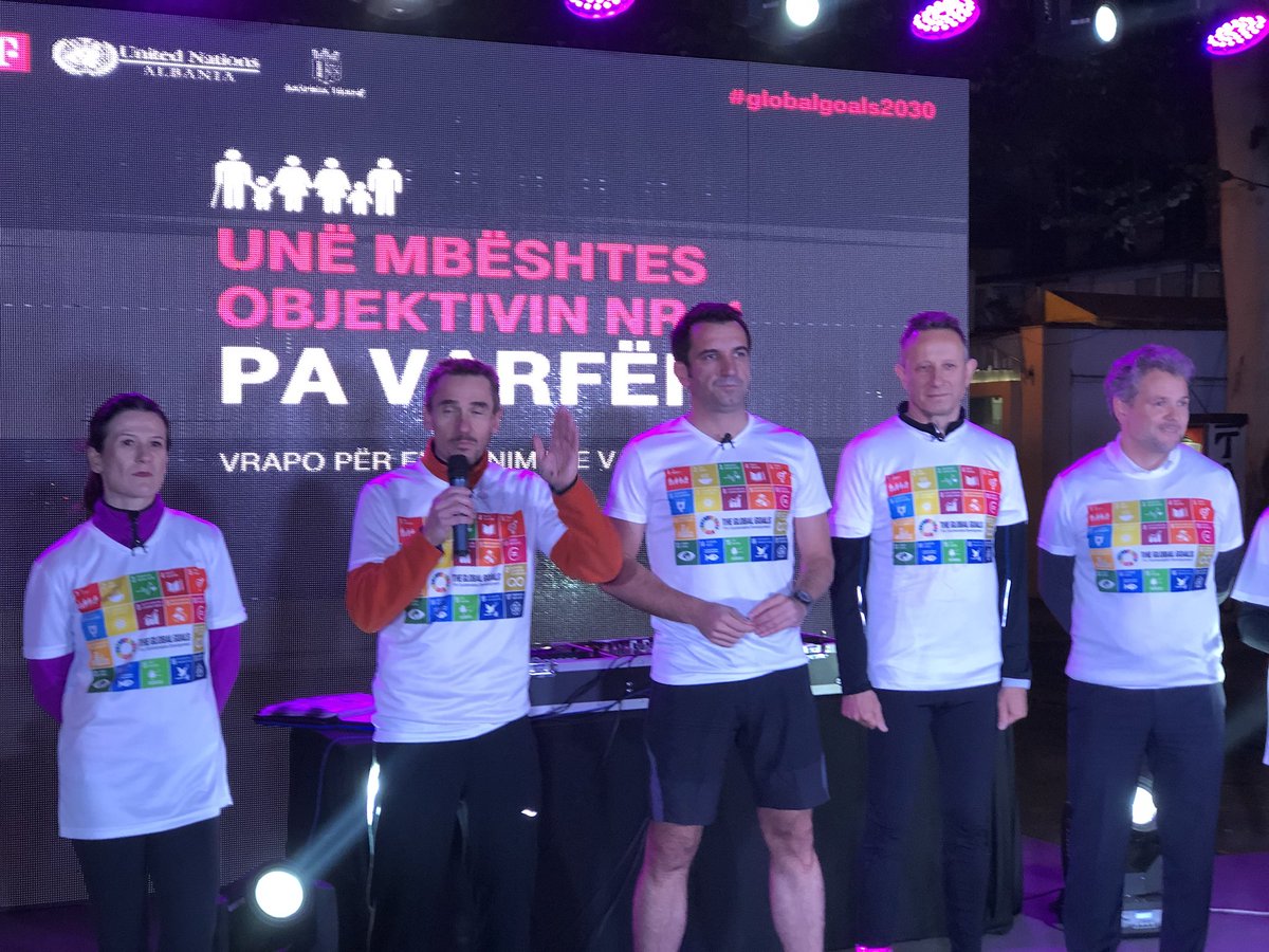 UNDPAlbania's tweet photo. Hundreds citizens of #Tirana ran for #SDGs tonight #Run4SDGS, with Mayor @erionveliaj @bjw_williams @TelekomAlbania. Thank you to all for supporting such a meaningful cause @UNDP https://t.co/vrFNRYKA5G