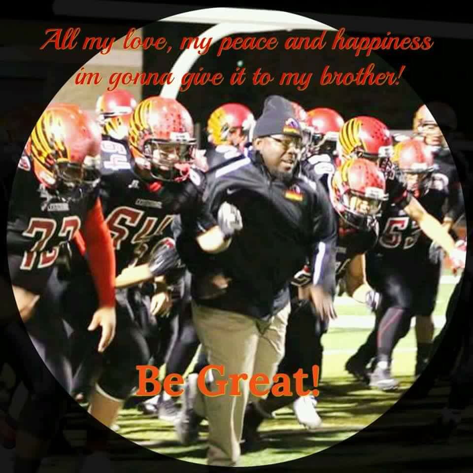 cedced_7's tweet photo. Very bitter sweet thanksgiving. Today marks 2 years and your legacy still lives on we miss you coach. Thanks for all of the lessons of life and football. Fly high coach. #angelabove https://t.co/DzZozw9dRF