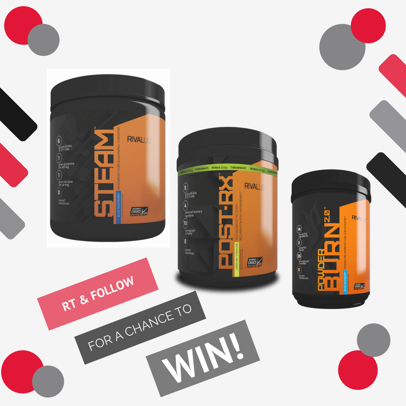GNCCanada's tweet photo. RT &amp; FOLLOW us. Bonus: MUST TAG @RIVALUS &amp; 5 friends in RT for a chance to #win 1 out of 5 @RIVALUS stacks, each #giveaway includes: (Steam in-workout BCAA, Post-RX, and Powder Burn pre-workout)!

#gnccanada #rivalus #sportsnutrition #fitness #teamrivalus #unrivaledperformance https://t.co/qZLxUdl5ut