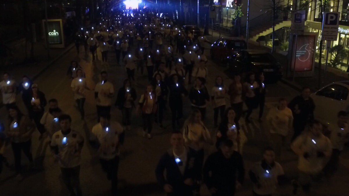 UNDPAlbania's tweet photo. First night run in#Albania- Citizens from all segments of society w #Mayor of #Tirana @erionveliaj, UNRC @bjw_williams, Ambassadors, @UN_Albania and @TelekomAlbania staff ran in support of #SDGs #To leave no one behind https://t.co/kORdAiPfiD
