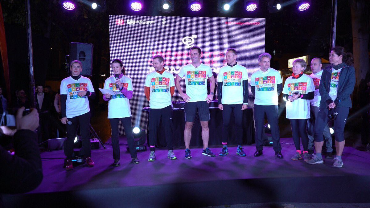UNDPAlbania's tweet photo. First night run in#Albania- Citizens from all segments of society w #Mayor of #Tirana @erionveliaj, UNRC @bjw_williams, Ambassadors, @UN_Albania and @TelekomAlbania staff ran in support of #SDGs #To leave no one behind https://t.co/kORdAiPfiD