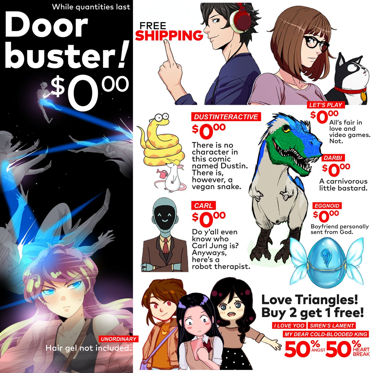 Oprah voice* YOU get a Webtoon! And YOU get a Webtoon! EVERYBODY 👏 GETS 👏  A 👏 WEBTOON 👏 ! #BlackFridayDeals, image size:1200x1200