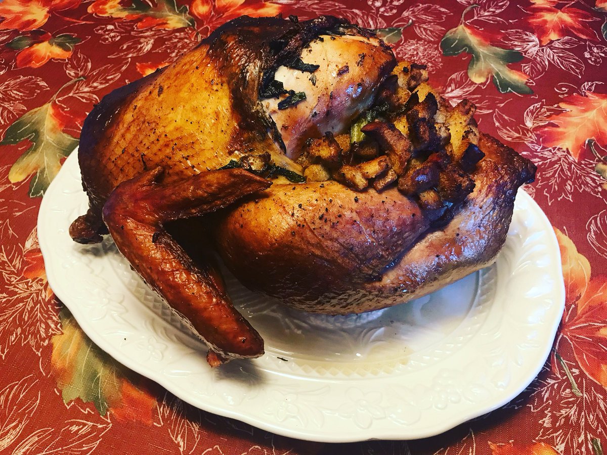 EricKush64's tweet photo. Smoked turkey for our Thanksgiving. Happy thanks giving to everyone. Can’t wait to taste this bad bird! https://t.co/GE9Xw780ST