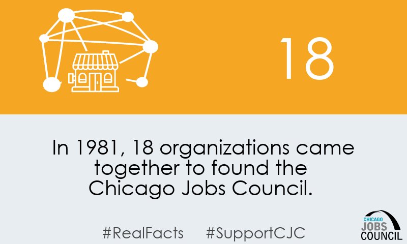 ChiJobsCouncil's tweet photo. We give thanks to the 18 organizations that came together in 1981 to found the Chicago Jobs Coalition, including @LWVChicago  @eriehouse  @ChiUrbanLeague , @HowardArea_CHI, and @WoodstockInst #supportCJC #GivingTuesday #realfacts https://t.co/FiwlLhdet7