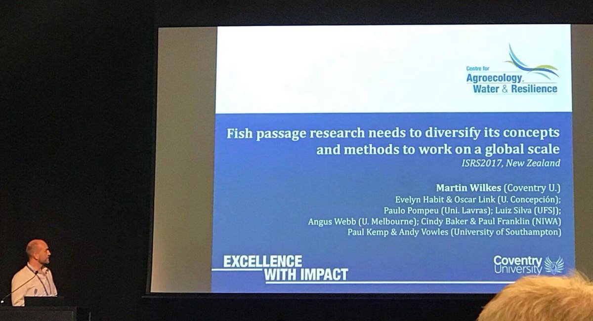 wilkesma's tweet photo. Fish passage research should embrace new approaches to fishway target setting and monitoring #IMAV2017. Great #ISRS2017 conference! Look out for more from #KEEPFISH project soon. https://t.co/R38CVKgmaw