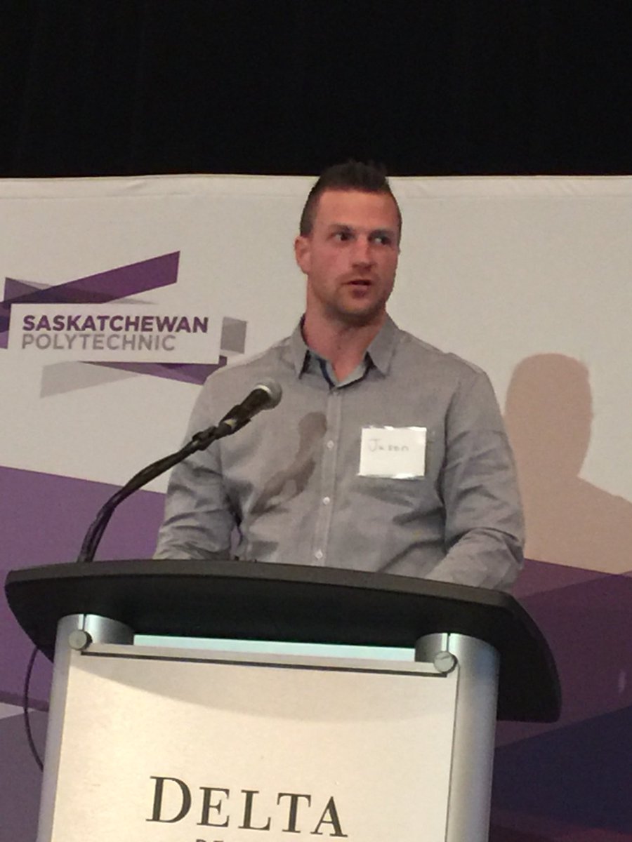 Jason Morrissey from Graham Construction did a great job as a last minute substitute speaker at #saskpolytechdinners
