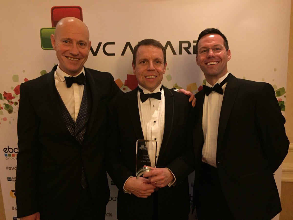 bookofstorage's tweet photo. Winners! Congratulations to @DataCore - picking up the Storage Project of the Year here at the #SVCAwards https://t.co/wtnncwTnFN