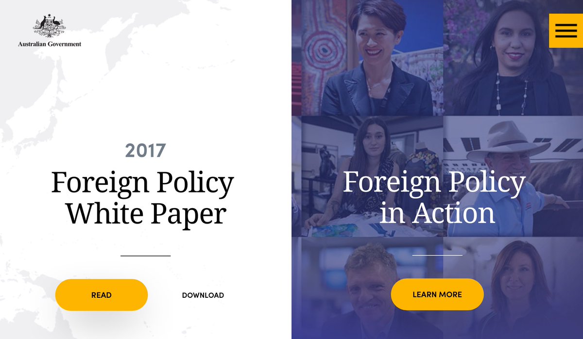 MConleytyler's tweet photo. I've been loving how @dfat has been presenting the #FPWhitePaper to the world: #publicdiplomacy #digitaldiplomacy in action. Worth looking at #foreignpolicyinaction at https://t.co/XX4sJtVEZo https://t.co/fx03roAAU2