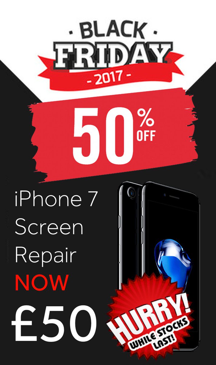 fhbelfast's tweet photo. How about this for a #BlackFriday2017 offer! 50% off the #iPhone7 Screen Repair! Was £100 NOW only £50! #WhileStocksLast #blackfridaydeals #BlackFriday https://t.co/adTt5bHSBM