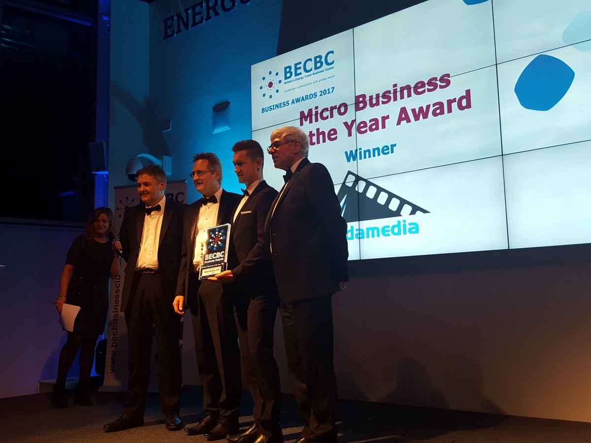 becbc's tweet photo. #BECBC17 Micro business of the year sponsored by @morgansindall goes to @adamediafilm well done chaps https://t.co/sqsSF259Uh