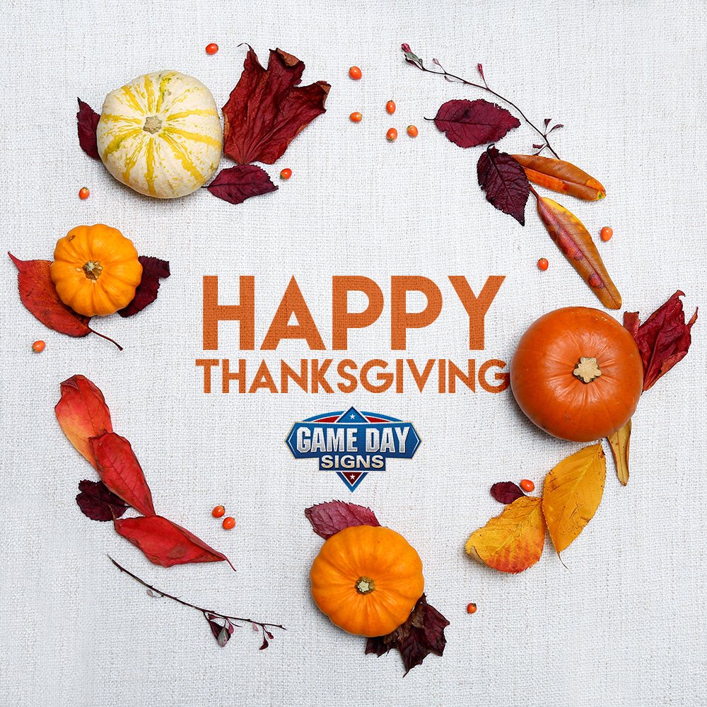 MyGameDaySigns's tweet photo. May your belly be full of food and laughs with loved ones, #HappyThanksgiving! https://t.co/o58UYvccNB