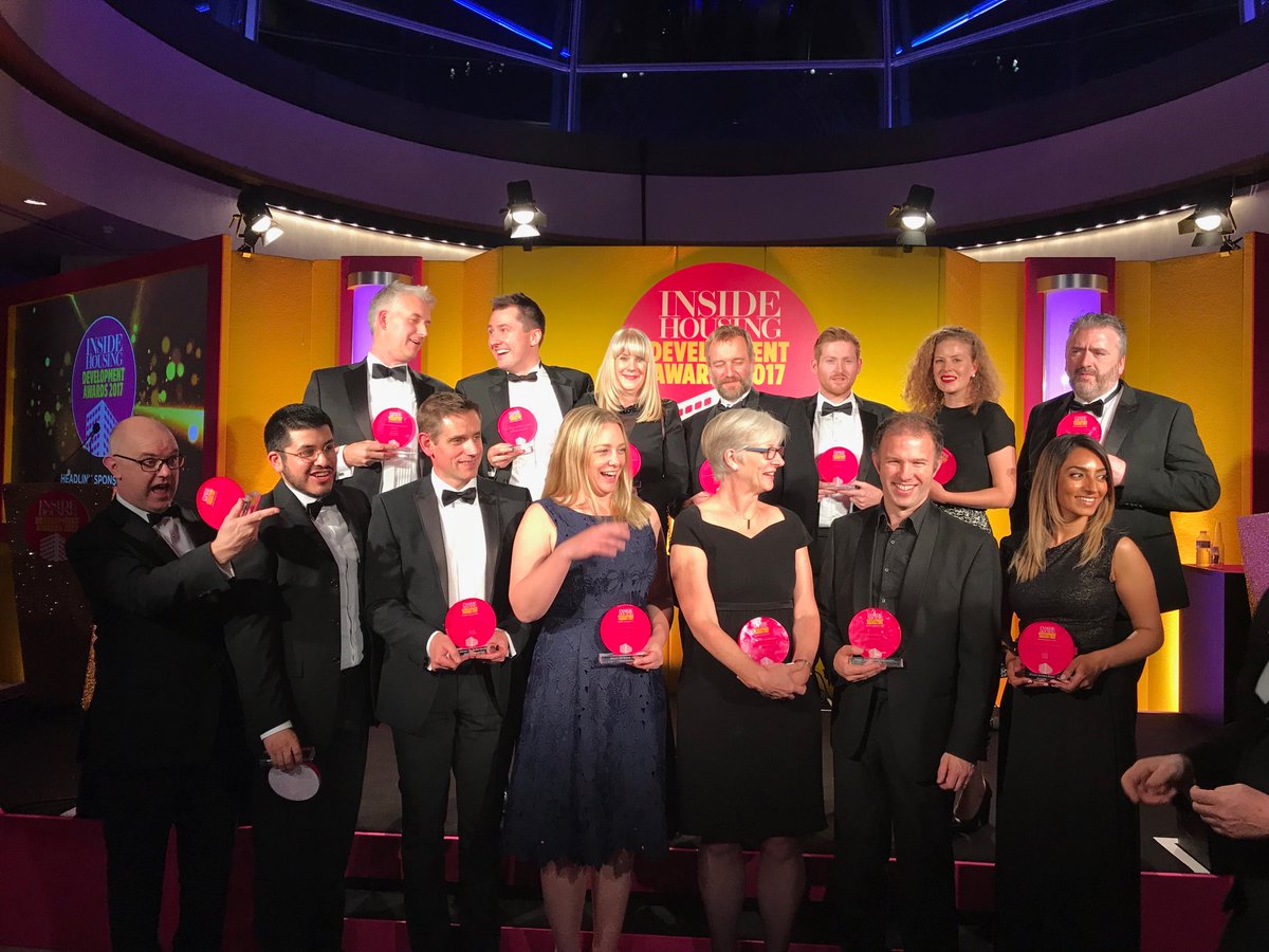 RMAArchitects's tweet photo. Smashing it up at the Inside Housing Development Awards 2017  Best Regeneration Project (London) https://t.co/aEOwYZNzX1