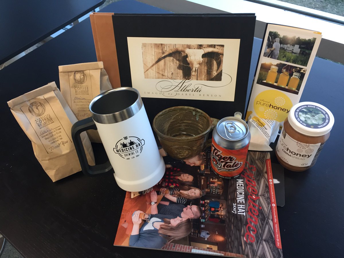 About to wrap-up a few tastes of #medhat to send back to Toronto with author Terry Fallis on Saturday. Hopefully he'll get a chance to visit <a href="/HellsBasementMH/">Hell's Basement Brewery</a>, <a href="/MHBrewCo/">Medicine Hat Brewing Co. 🍻</a> &amp; <a href="/mhroastery/">Madhatter Roastery</a> before he leaves! <a href="/sweetpurehoney/">Sweet Pure Honey</a>