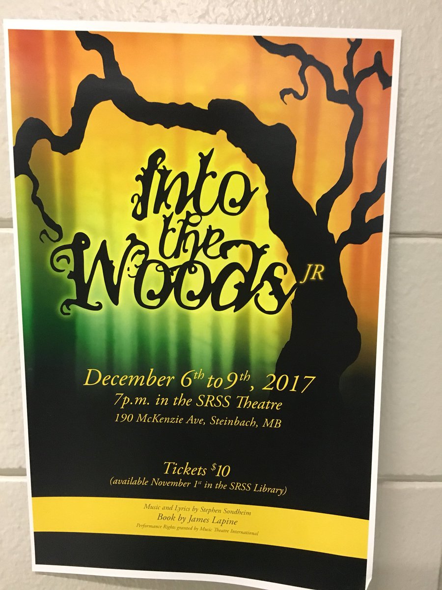 #SRSS Got your tickets yet for our upcoming musical “Into the Woods”? It’s going to be terrific fun!! <a href="/srssnation/">SRSS Sabres</a> <a href="/HanoverSD/">Hanover School Division</a> Rehearsals going strong! Thank you students and staff!
