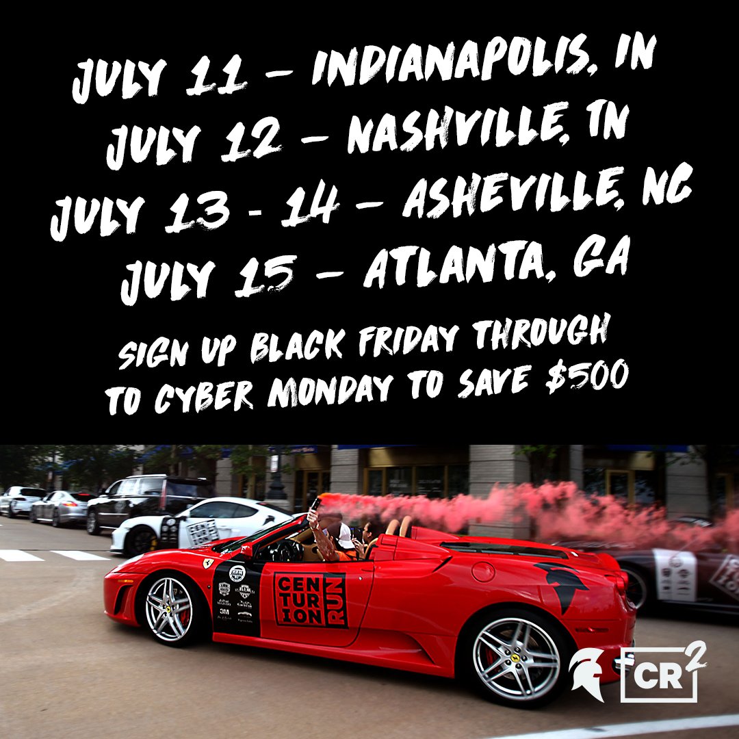 TheCenturionRun's tweet photo. Now through Cyber Monday use code: BLKFRI for $500 off entry into this years Centurion Run! You don't wanna miss this one!!!
https://t.co/9wGx0szacn
#CenturionRun https://t.co/sD31LZb0V3