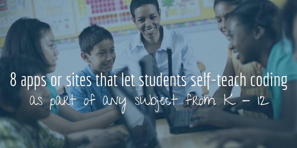 StemEduConnect's tweet photo. 8 apps or sites that let students self-teach coding as part of any subject from K - 12
https://t.co/knx7nehoFH
#TeachCode #ComputerScience #AnySubject
#STEM #STEMeducation #education #School #teachers #teaching #NGSS #NextGenerationScienceStandards #teacherlife https://t.co/1Agud3fXnt
