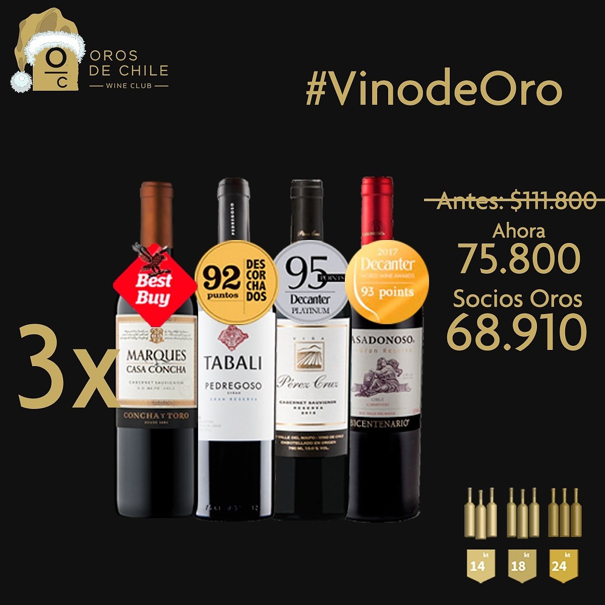 orosdechile's tweet photo. Los mejores #descuentos y #ofertas para nuestros socios! Aprovecha! 3 marqués cs + 3 tabalí ca + 3 perez cruz cs + 3 casa donoso ca
*valido hasta agotar stock https://t.co/H5nMziGPMK