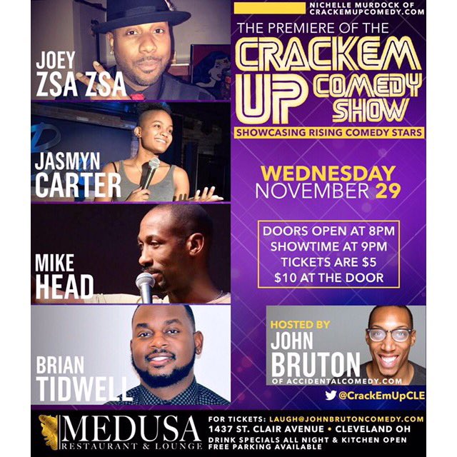 CrackEmUpCLE's tweet photo. Crack Up with us!!! Weds 11/29!! @MedusaCLE 9pm https://t.co/Ca8OMMFrUT