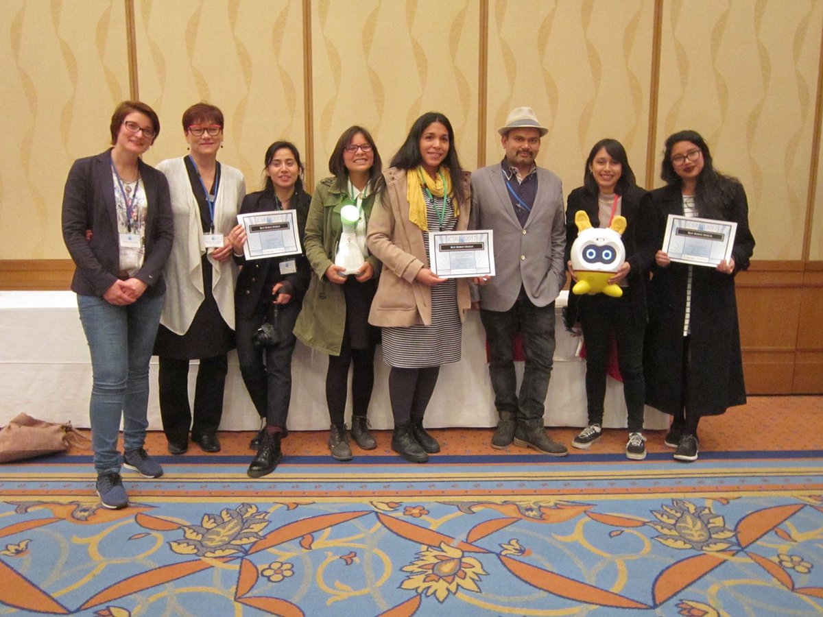 DI_PUCP's tweet photo. First place at the International Conference of Social Robotics for the third consecutive year!! Congratulations to team #Hermi!! #DIPUCP #ICSR2017 https://t.co/T1C2eTYzIe